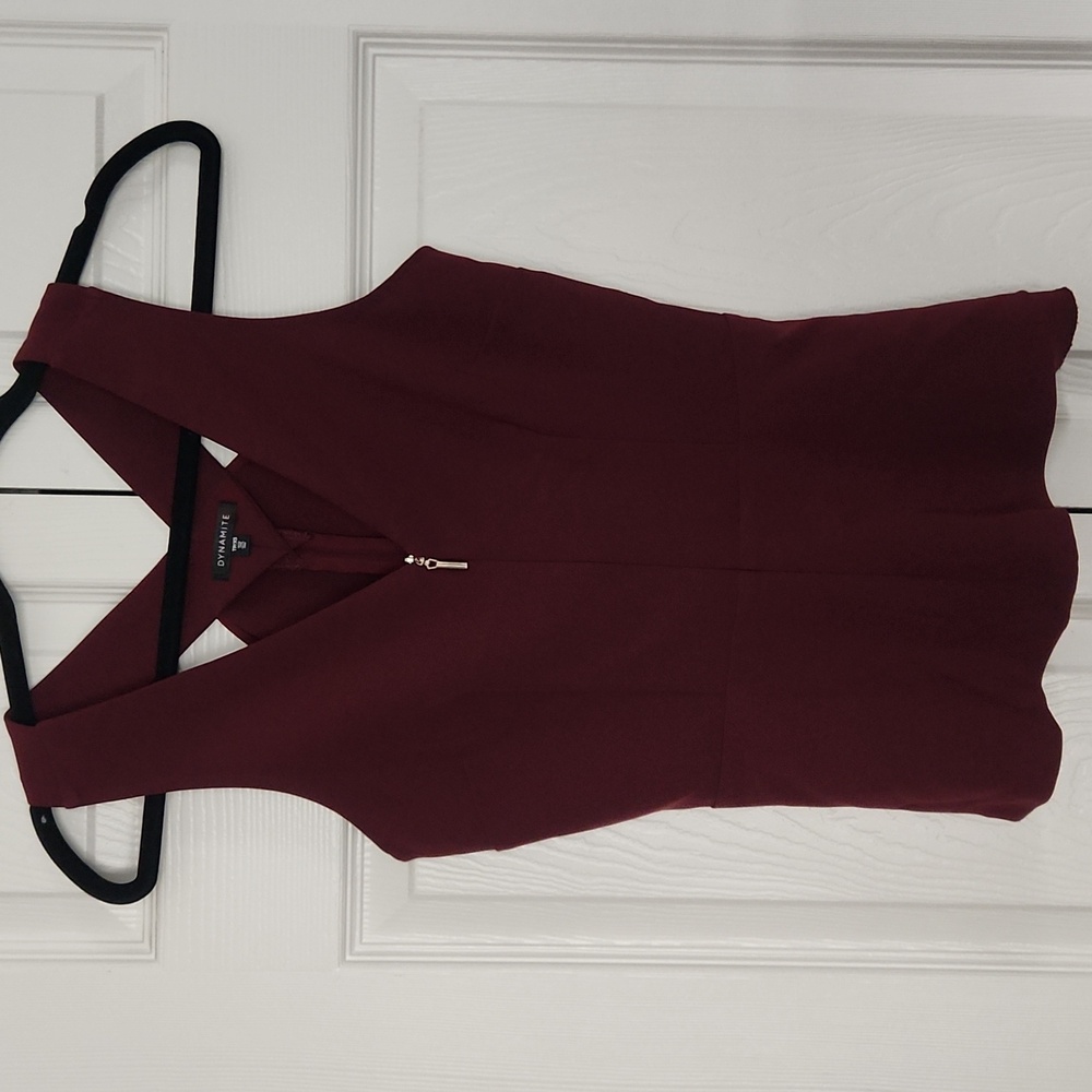 Dynamite Deep Red Sleeveless Bodysuit Selling As In